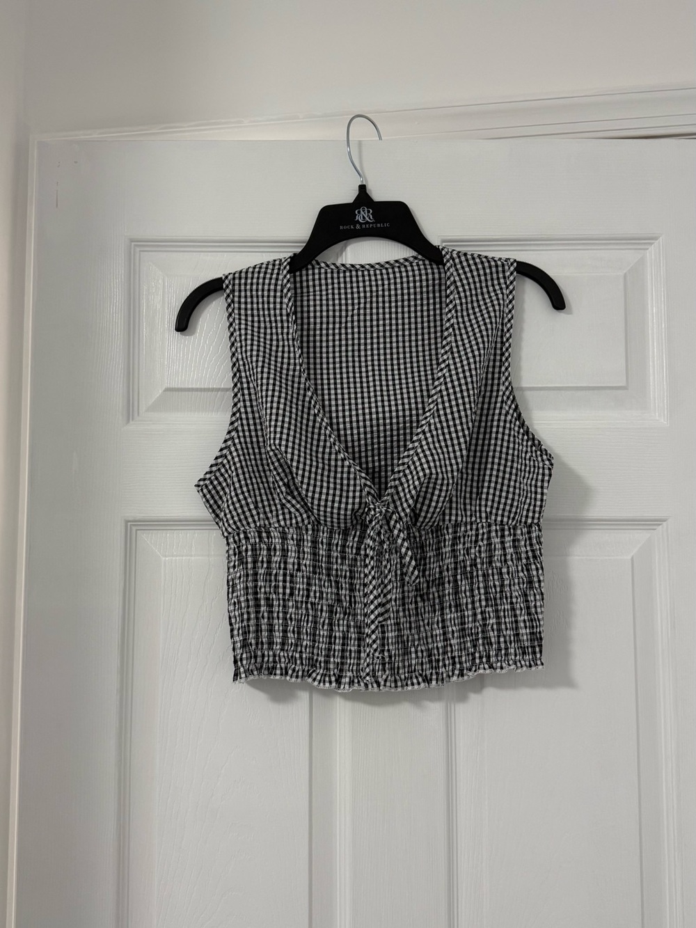 Black & White Gingham Top